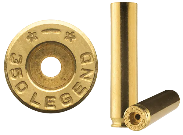 350 Legend brass case used to make ammunition.