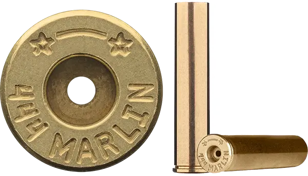 444 Marlin brass case used to make ammunition.