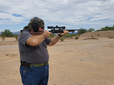 Norman Gray shooting .243 Winchester