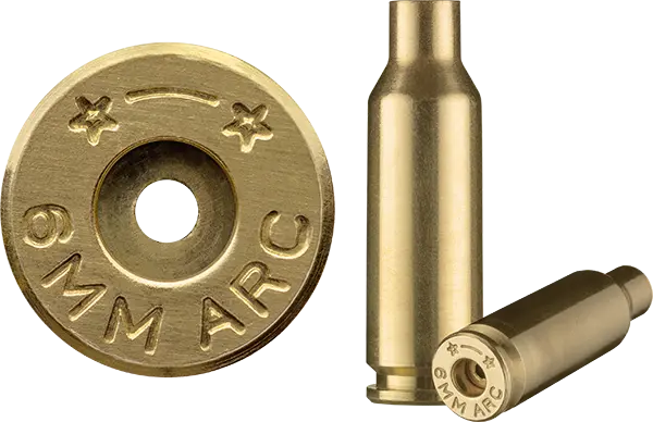 6mm ARC brass case used to make ammunition.