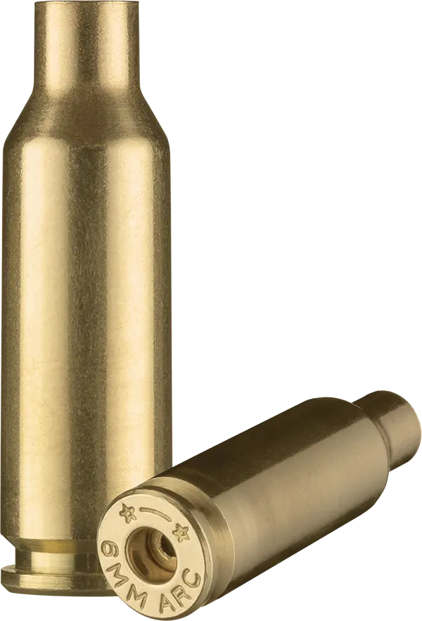 6mm ARC brass case used to make ammunition.
