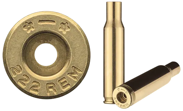 222 Remington brass case used to make ammunition.