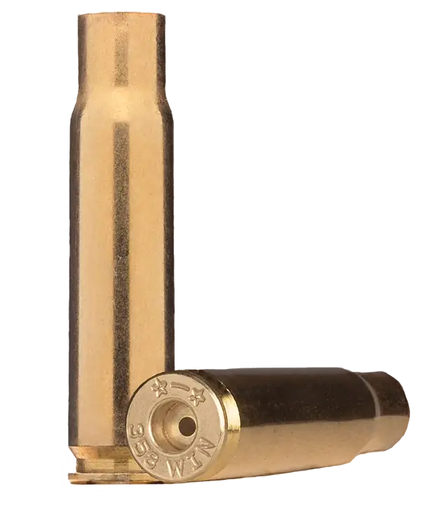358 Winchester brass case used to make ammunition.