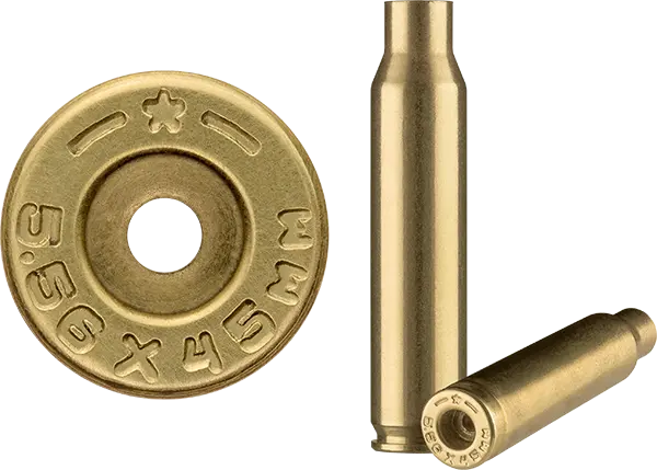 5.56x45mm brass case used to make ammunition.