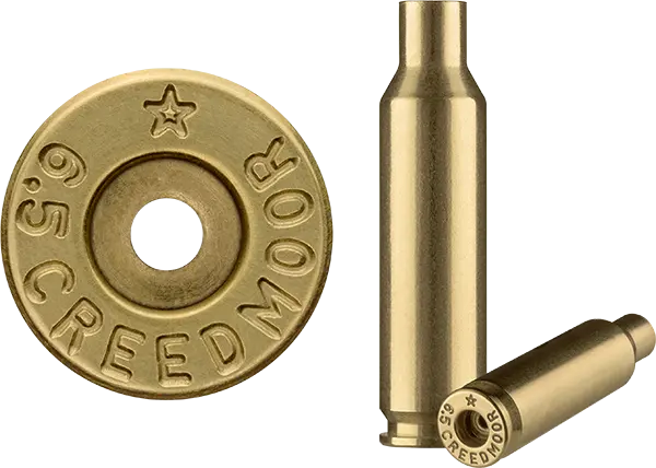 6.5 Creedmoor brass case used to make ammunition.