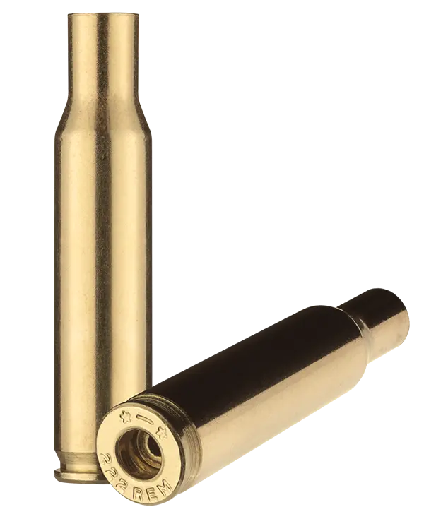 222 Remington brass case used to make ammunition.