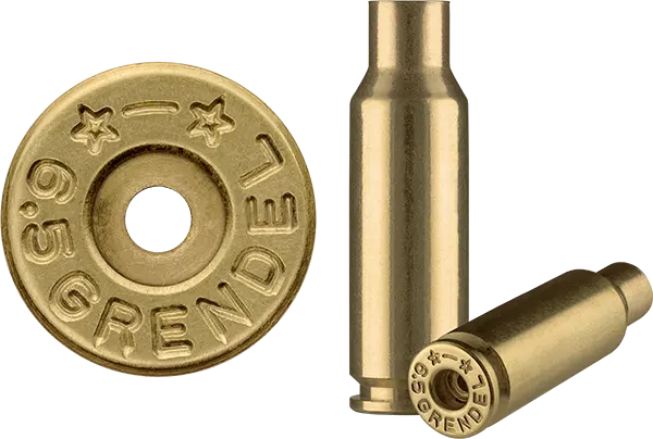 6.5 Grendel brass case used to make ammunition.