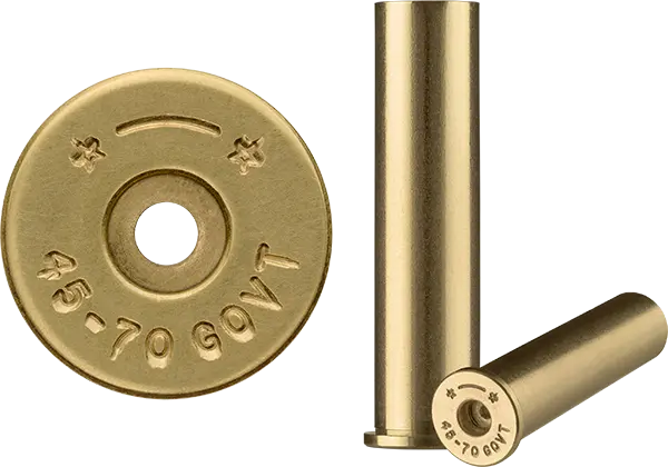 45-70 Government brass case used to make ammunition.