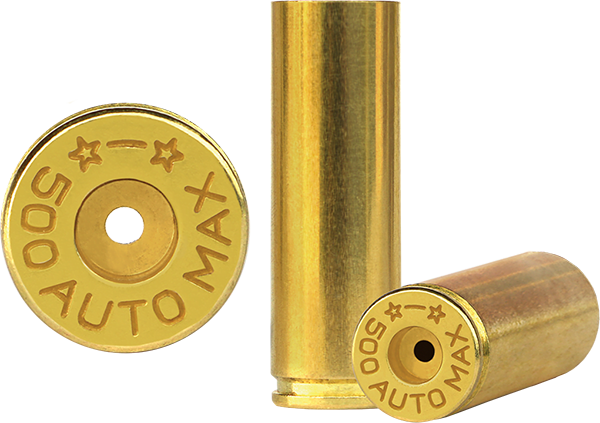500 Auto Max brass case used to make ammunition.