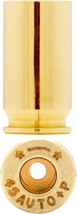45 Auto +P brass can be used to make ammunition